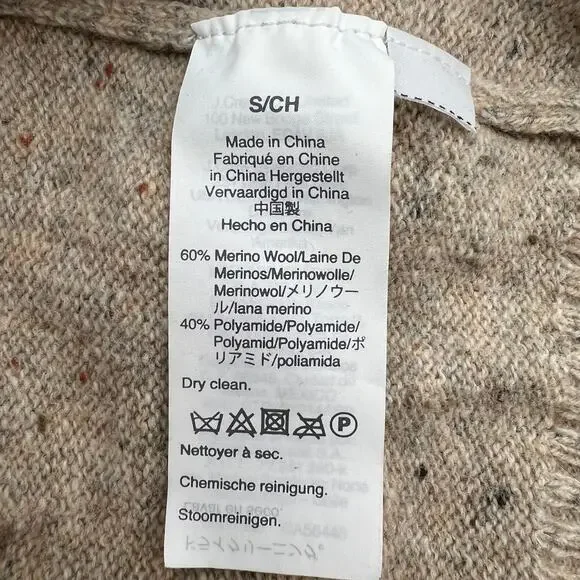 J. Crew Rugged Merino Shawl Collar Donegal Sweater Knit Pullover - Picture 5 of 7